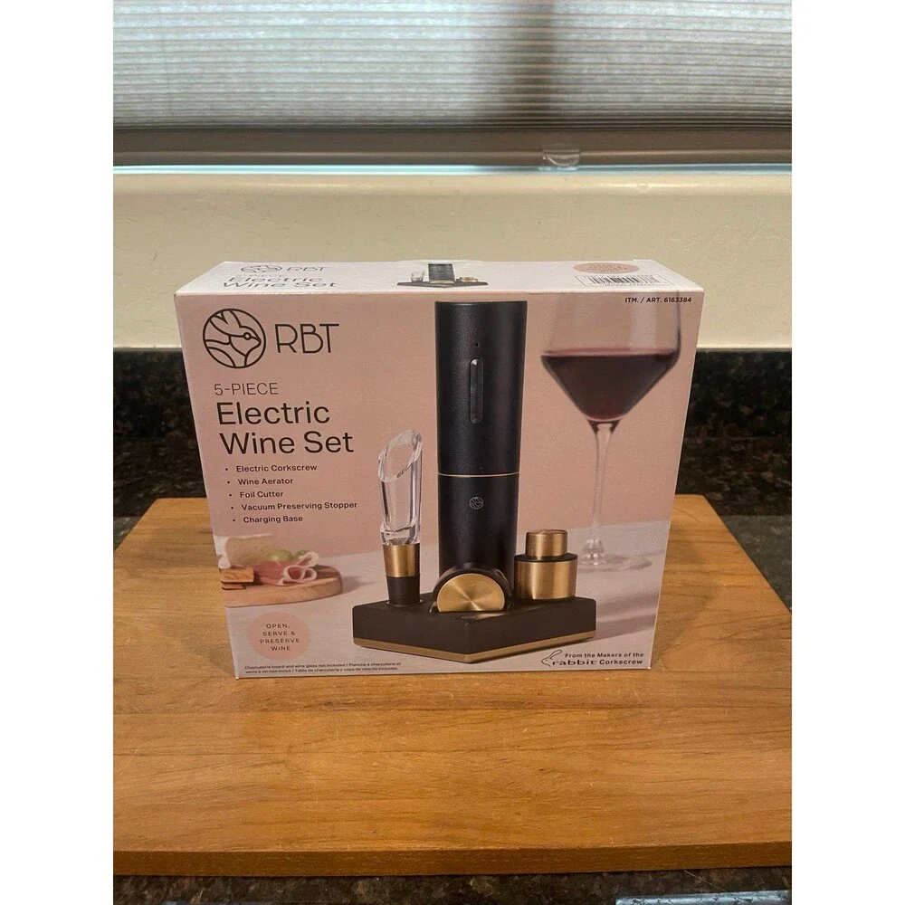 New 5-Piece Electric Wine Set- RBT Electric Wine Bottle Opener